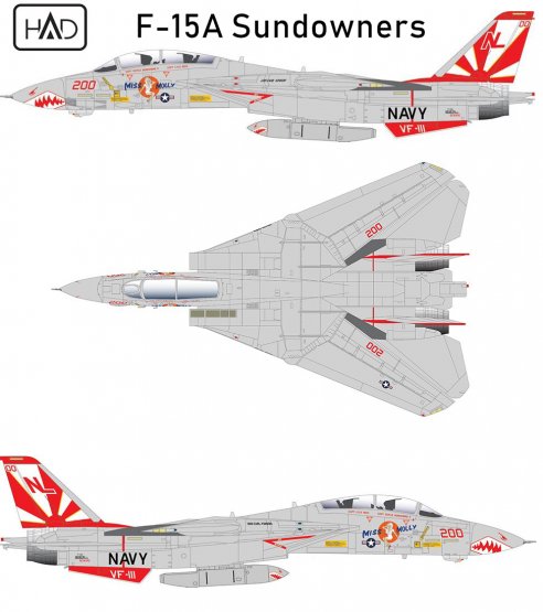 Grumman F14A Tomcat (VF111 "Miss Molly" USS Carl Vinson 1989)  HAD48194