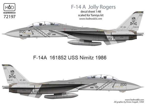 Grumman F14A Tomcat (VF84 "Jolly Rogers" Lo-Viz, USS Nimitz 1986) HAD48197