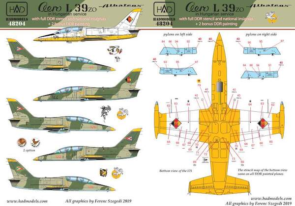 Aero L39ZO/V  Albatross in DDR and Hungarian Service with full stencils  HAD48204