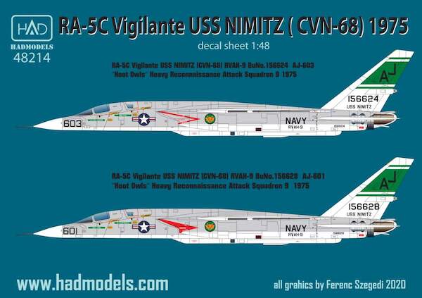 RA5C Vigilante (RVAH9 'Hoot Owls" USS Nimitz 1975) HAD48214