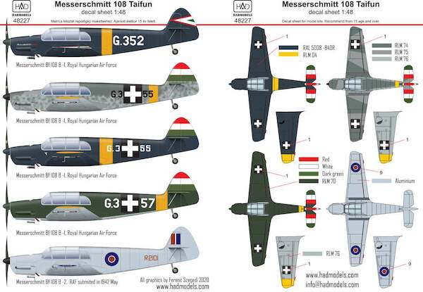 Messerschmitt BF108B1/2 TAIFUN (Hung AF, RAF)  HAD48227