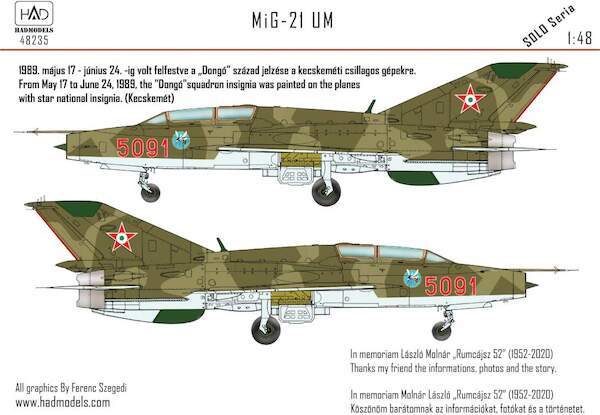 Mikoyan MiG21UM Mongol (5091,  Dong Squadron Hungarian AF)  HAD48235