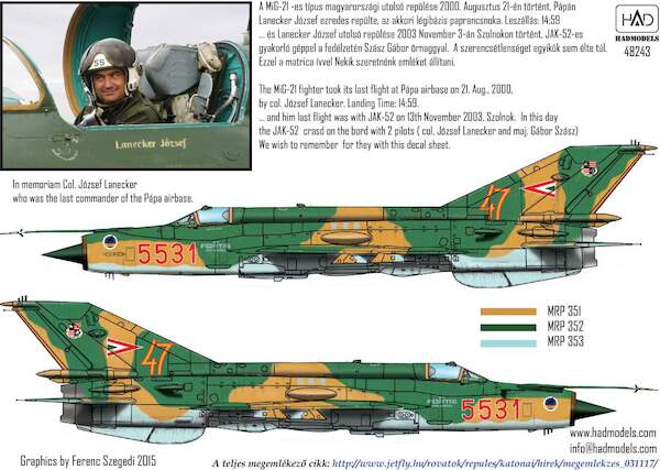 Mikoyan MiG21MF Fishbed (5531, Hungarian AF, The Last Flight) HAD48243