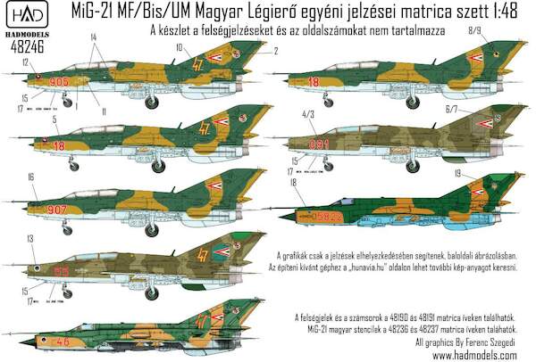 Mikoyan MiG21 MF/ Bis/UM Hungarian Air Force insignias HAD48246