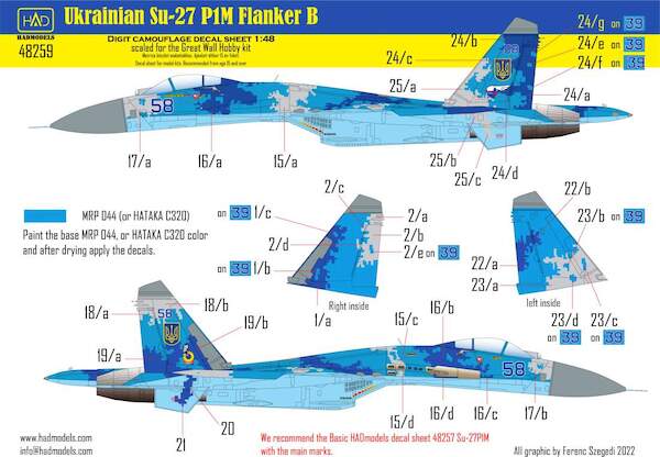 Sukhoi Su27P1M Flanker B Digital Camouglage (Ukrainian AF) HAD48259