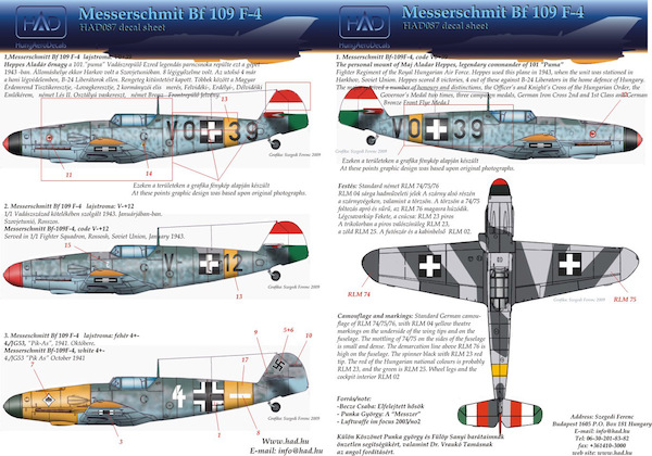 Messerschmitt Bf109F-4 part 2 (Hungarian Air Force, Luftwaffe)  HAD72087