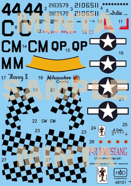 North American P51B/C Mustang (15th AF USAAF) HAD72101