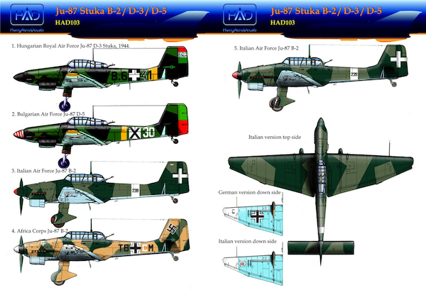 Ju-87B-2/D-3/D-5  Stuka (Kkuszdi Hungarian Air Force, Bulgarian AF, Italian AF)  HAD72103