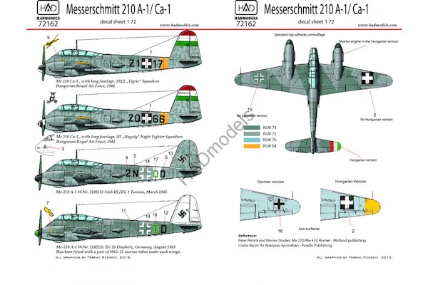 Messerschmitt Me210A-1/Ca-1 (Luftwaffe, Hungarian AF) HAD72162