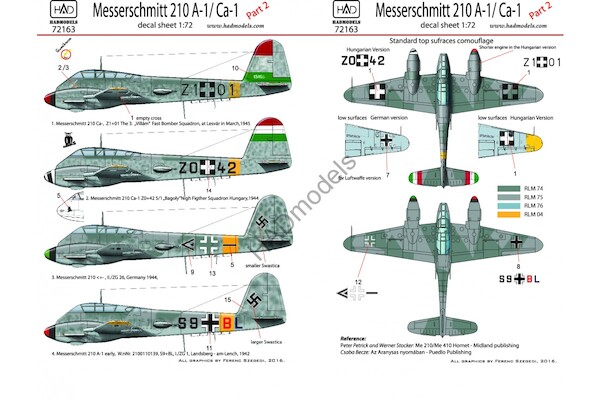 Messerschmitt Me210A-1/Ca-1 (Luftwaffe, Hungarian AF) HAD72163