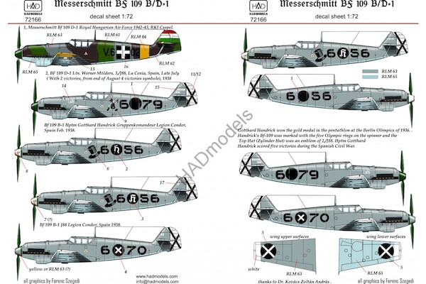 Messerschmitt BF109B/D-1 (Hungarian AF, Condor Legion)  HAD72166