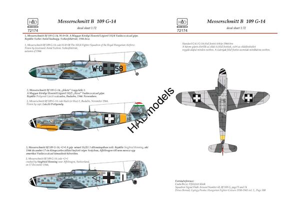 Messerschmitt BF109G-2/G-4 (Luftwaffe, Hungarian AF)  HAD72176