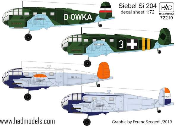 Siebel Si204D (Hungarian AF, German Civil, DUTCH civil) HAD72210