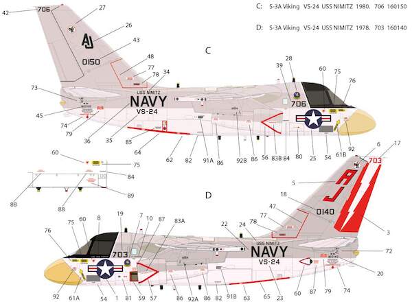 Lockheed S3A Viking (VS24, USS Nimitz 1976-1980)  HAD72213