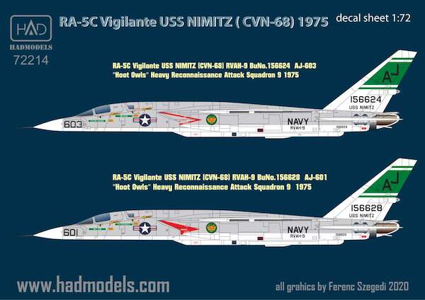 RA5C Vigilante (RVAH9 "Hoot Devils" USS Nimitz 1975)  HAD72214