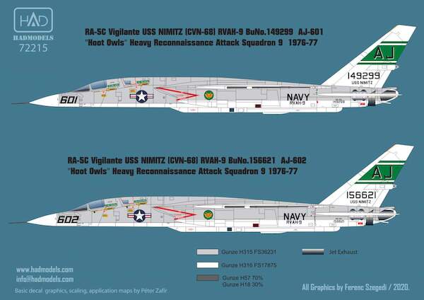 RA5C Vigilante (RVAH9 "Hoot Devils" USS Nimitz 1976-1977)  HAD72215