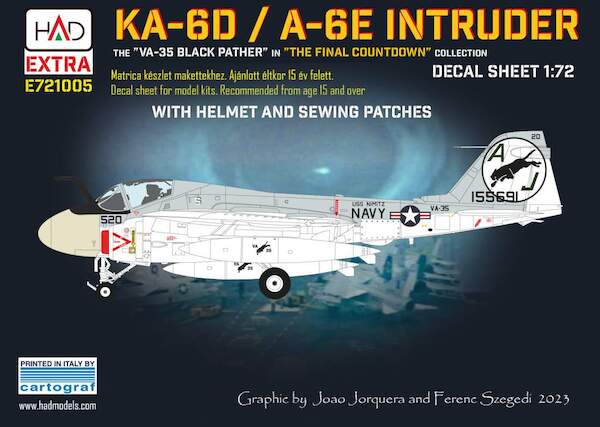 KA6D/A6E Intruder (VA35 Black Panthers - The Final Countdown) with Helmet and Sewing Patches HADE481005
