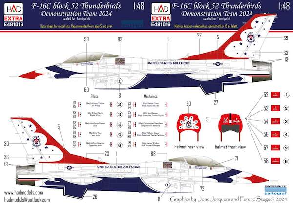 F16C Fighting Falcon Bloch 52 "Thunderbirds Demonstration Team 2024" HADE481016