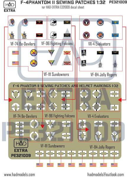 F4 Phantom Sewing Patches bases for HADE321009 decals HADPE321009