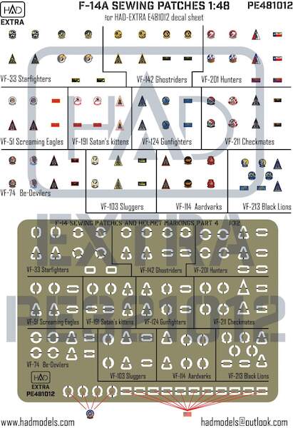F14A Sewing Patches bases for HADE481008 decals HADPE481012