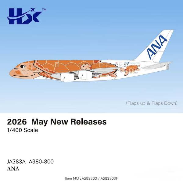 Airbus A380 ANA Flying Honu-Lani (Orange Turtle) JA383A A582303