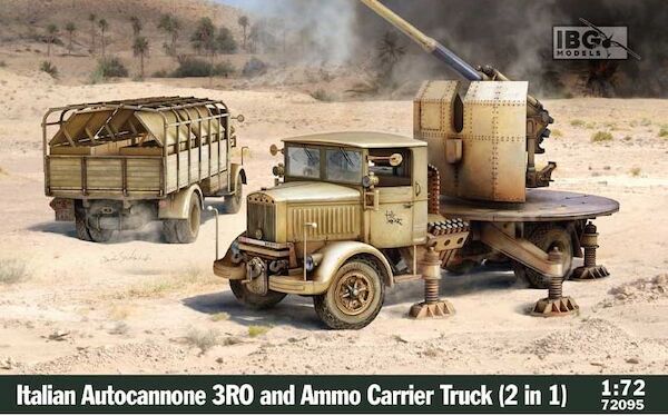 Italian Autocannone 3Ro with 90/53 90mm Anti Aircraft gun with 3Ro Italian truck 90/53 Ammunition carrier (2 in 1)  72095