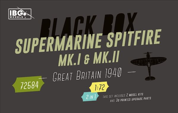 Black Box Supermarine Spitfire  MKI and MKII Great Britain 1940 (2 kits plus 3d printed upgrade Parts Included)  72584