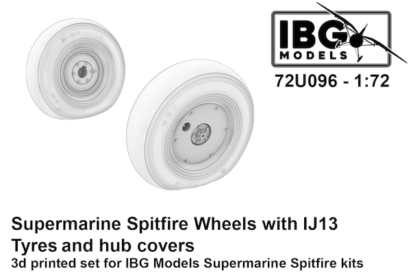 Supermarine Spitfire Wheels with IJ13 Tyres and Hub Covers (IBG) 72U096