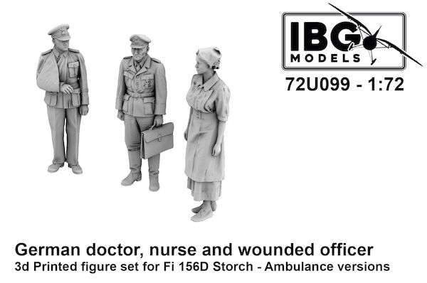 German Doctor, Nurse and wounded Officer (perfect for Fi 156D Storch – Ambulance versions)  72U099