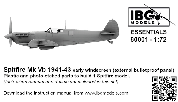 Spitfire Mk Vb 1941-43 - Early Windscreen (external bulletproof panel)  80001