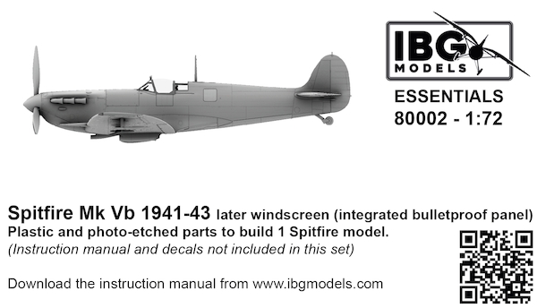 Spitfire Mk Vb 1941-43 - Later Windscreen (integrated bulletproof panel)  80002