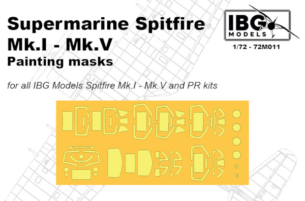 Painting Mask for Spitfire MkI-MkV and PR (IBG)  IBG72M011