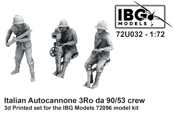 Italian Autocannone 3Ro da 90/53 crew (3 figureS) -(IBG) IBG72U032