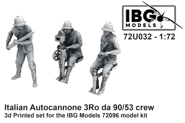 Italian Autocannone 3Ro da 90/53 crew (3 figureS) -(IBG)  IBG72U032