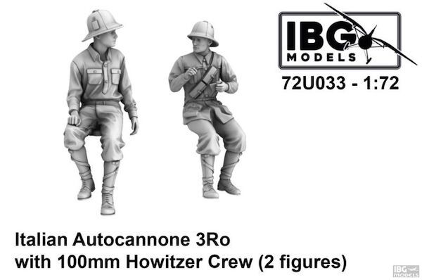 Italian Autocannone 3Ro with 100mm howitser crew (3 figures) -(IBG)  IBG72U033