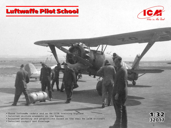 Luftwaffe Pilot School - Hs123 with cadets  32017