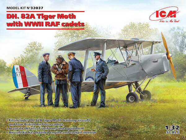 De Havilland DH82A Tiger Moth with WWII RAF Cadets  32037