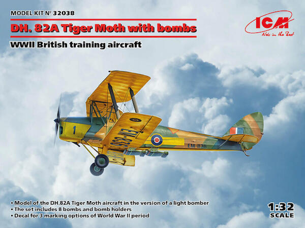 De Havilland DH82A Tiger Moth with bombs 32038