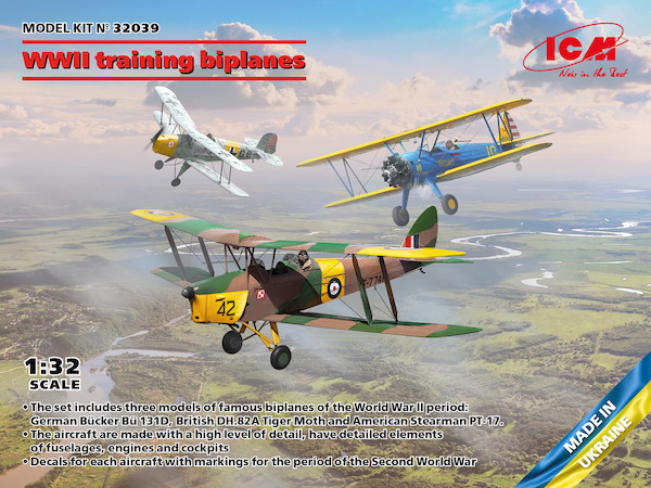 WWII Training Biplanes (Tiger Moth, Bu131, Stearman) 32039
