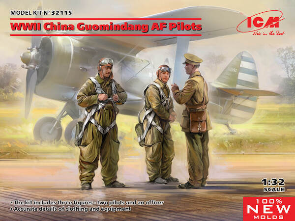 WWII China Guomindang AF Pilots in (3 figures) 32115