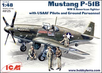 Mustang P51B With USAAF Pilots and ground personnel (5 figures)  48125