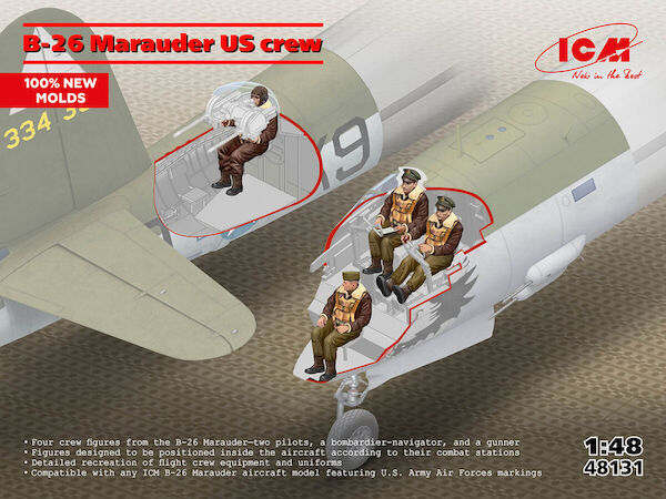 B26 Marauder US crew (4 figures)  48131