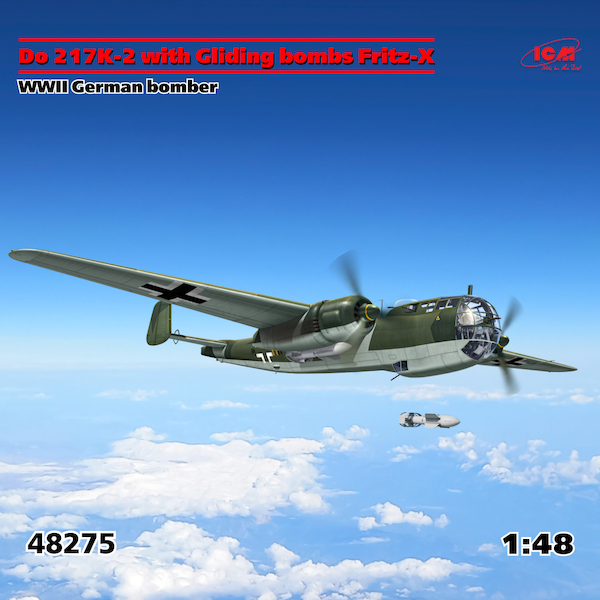 Dornier Do217K-2 WWII German bomber with Gliding Bombs Fritz X  48275