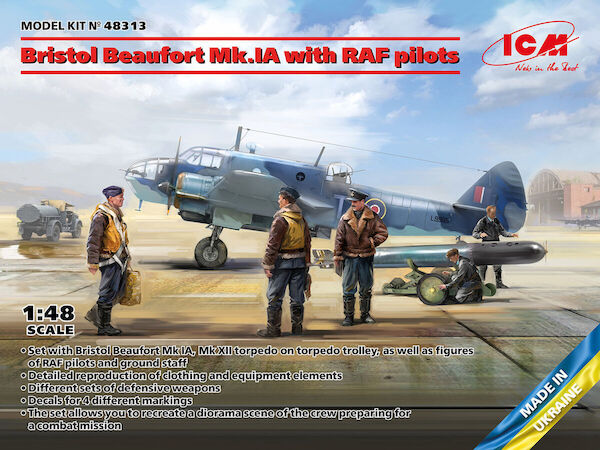 Bristol Beaufort Mk.IA with RAF Pilots  and torpedo on dolly  48313