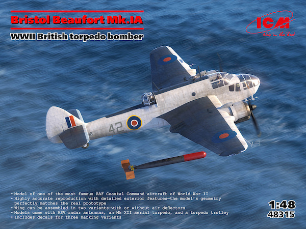 Bristol Beaufort Mk.IA, WWII British torpedo bomber 48315