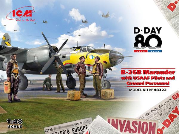 D-DAY. Martin B-26B Marauder with USAAF Pilots and Ground Personnel 48322