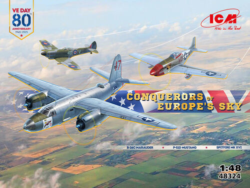 Conquerors of Europe's sky (B26C Marauder), Spitfire MKXIV, P51D Mustang) 48324