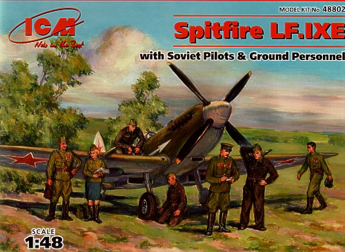 Spitfire LF IXe with Soviet Pilots and ground Crew set  48802