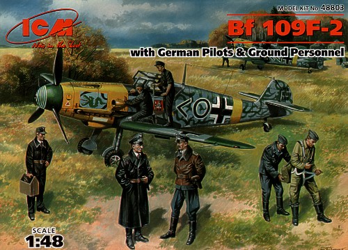 Messerschmitt BF109F-2 (Luftwaffe) with Pilots and Ground Personnel 48803