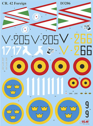 Fiat CR42 in Foreign Service (Hungary (2x), Belgium, Sweden) (LAST STOCKS) D3206